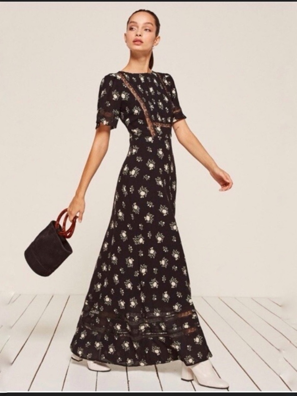 Reformation Patchouli Lindsay Black Floral Maxi Dress NWT PATCHOULI
LINDSAY 0